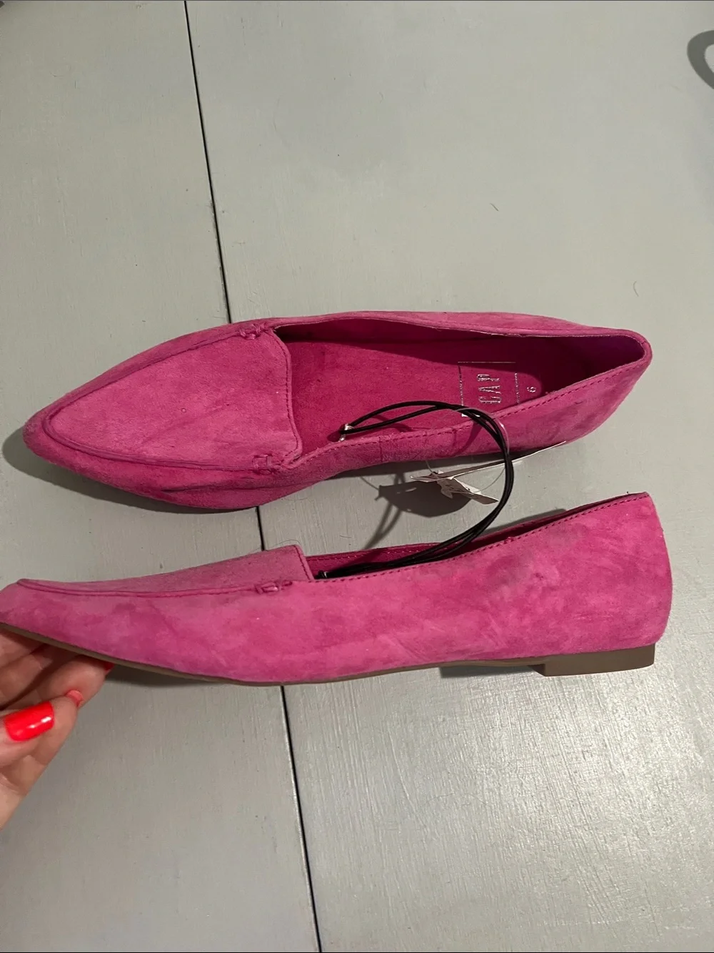 GAP Hot Pink Suede Pointed Flats